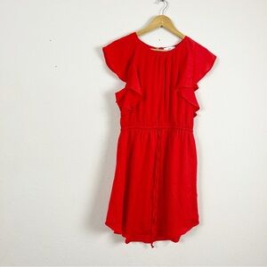 NSR Red Ruffle Sleeve Mini Dress Size Medium